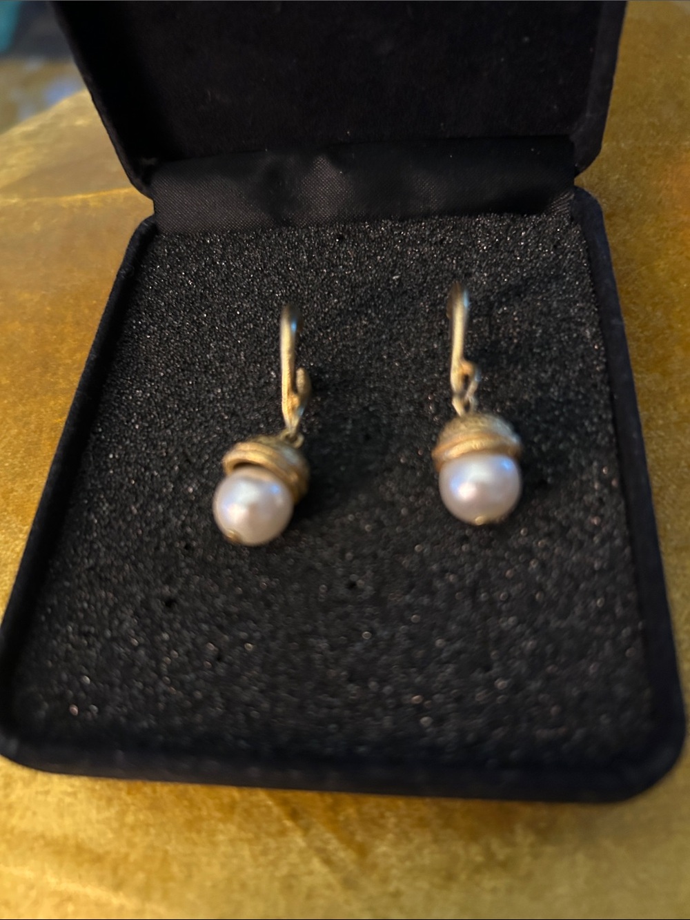 Classic Gold Pearl Drop Earrings for Women